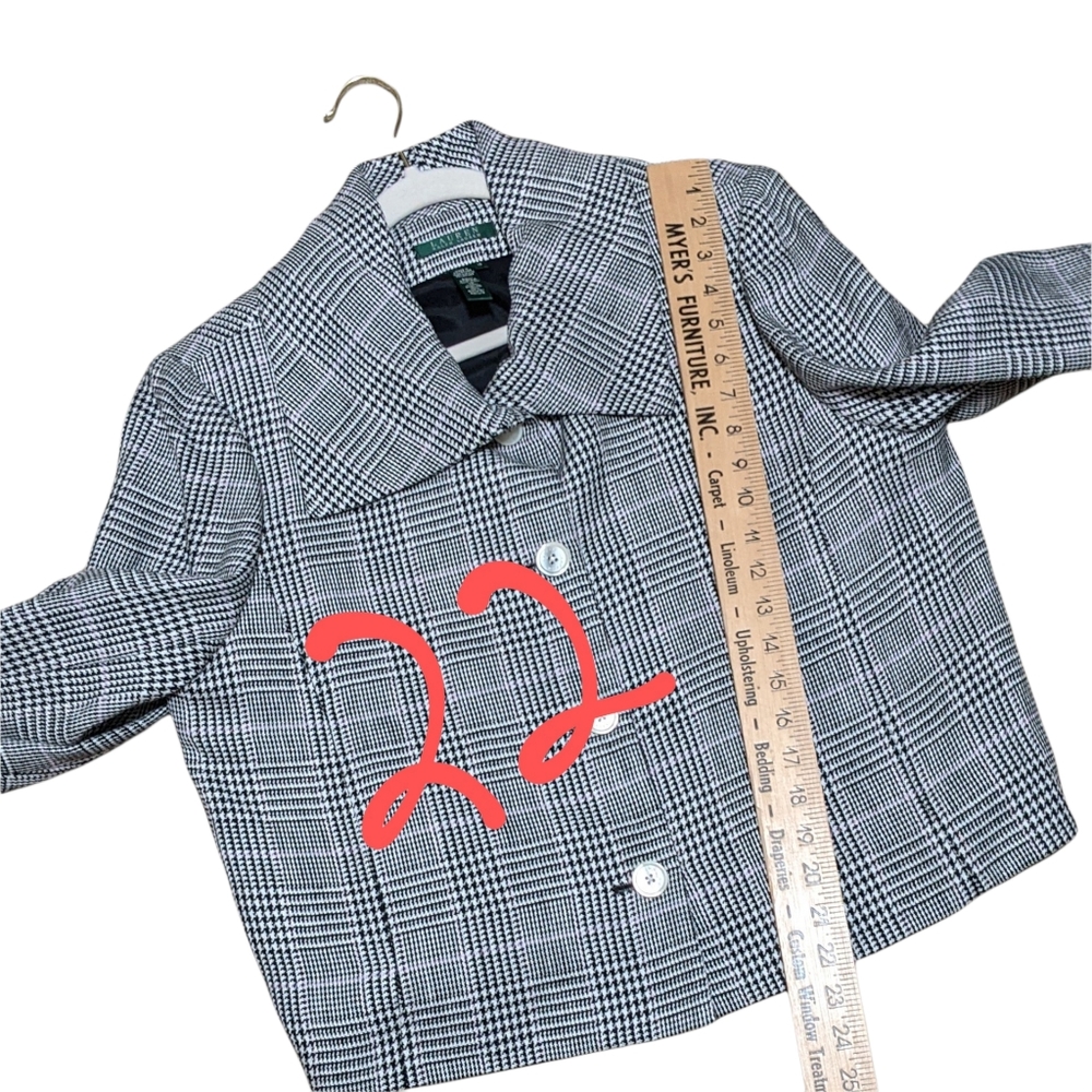 Ralph Lauren LRL linen plaid blazer jacket career boxy oversized collar … - Picture 7 of 12